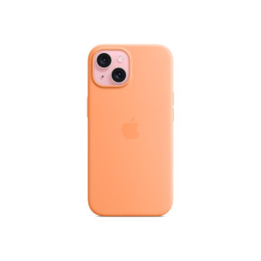 Луксозен силиконов гръб оригинален MT0W3ZM/A OFFICIAL Apple Silicone Case With MagSafe за Apple iPhone 15 6.1 оранжев/Orange Sorbet